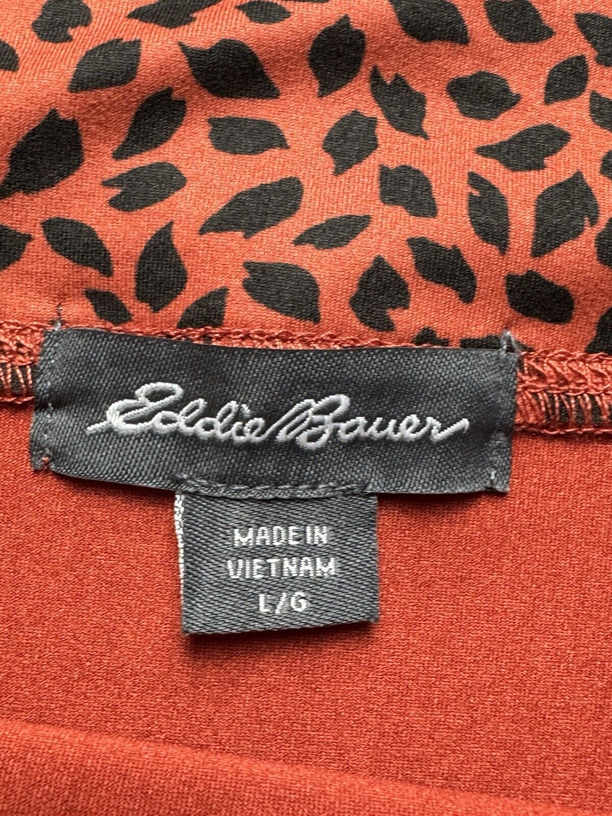 Eddie Bauer Skirt Women’s Sz L Orange Leopard Animal Print Kacey (B.79)