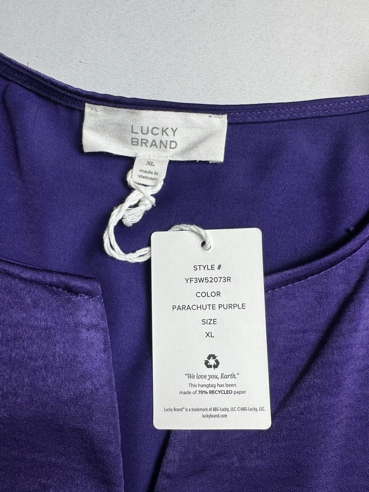 Lucky Brand Women’s Dress Purple Satin Sz XL    (B.144)