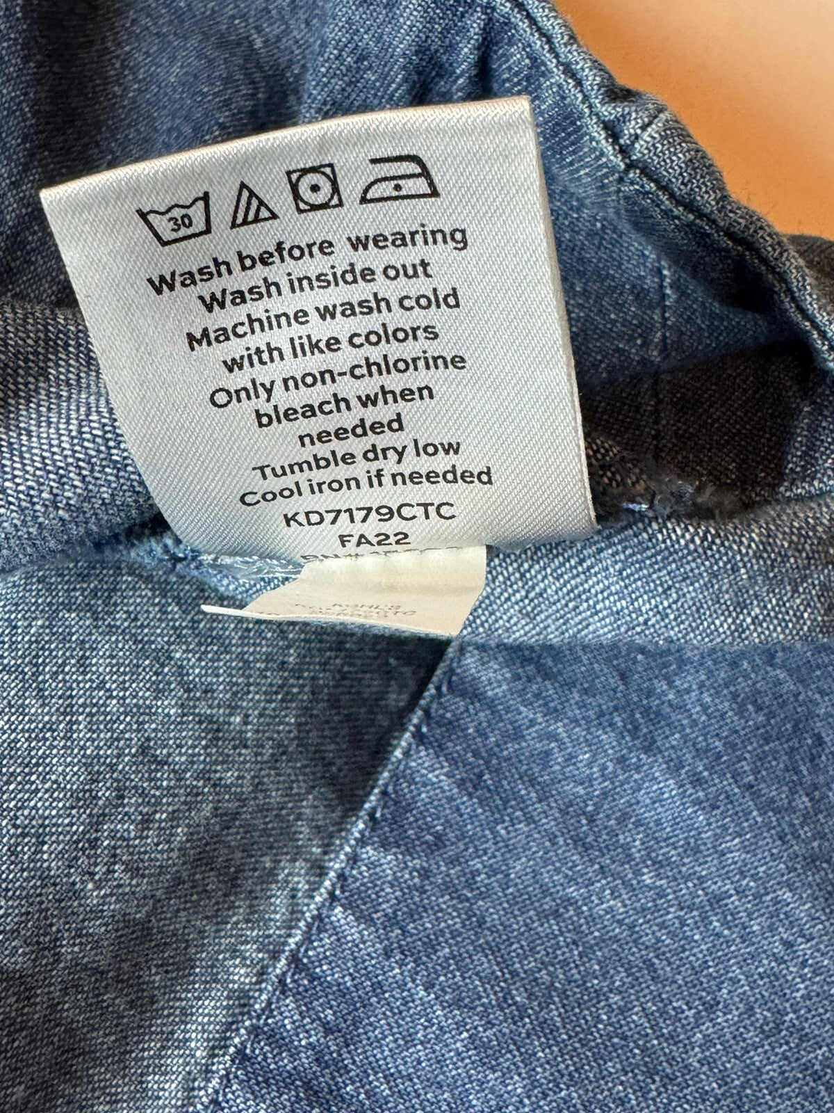 Draper James Rsvp Dress Denim Long Sleeve Button Ruffle Pockets Sz S  (56)