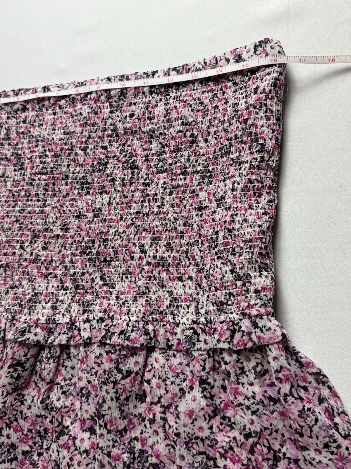 KARL LAGERFELD PARIS Ruffle Skirt Women's Sz M Pink Multicolor Floral.  (B.05)