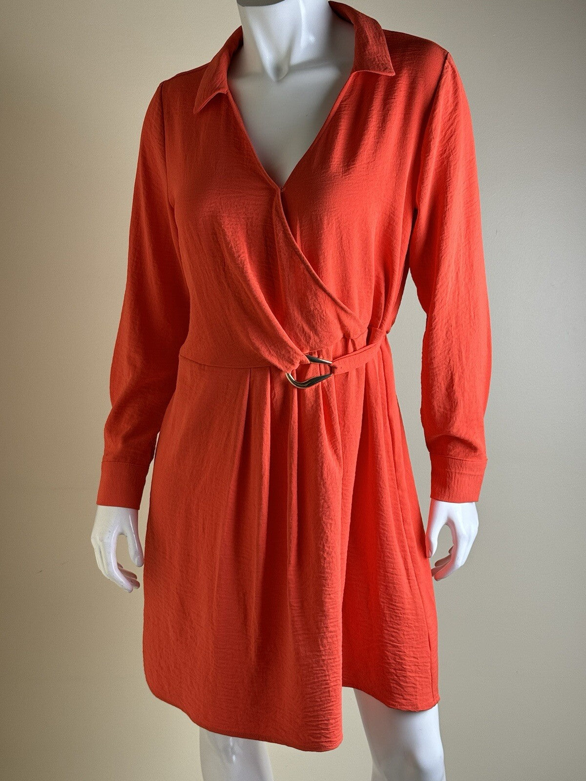 Fred David Women's Orange Long Sleeve Dress Size M. (B.81)