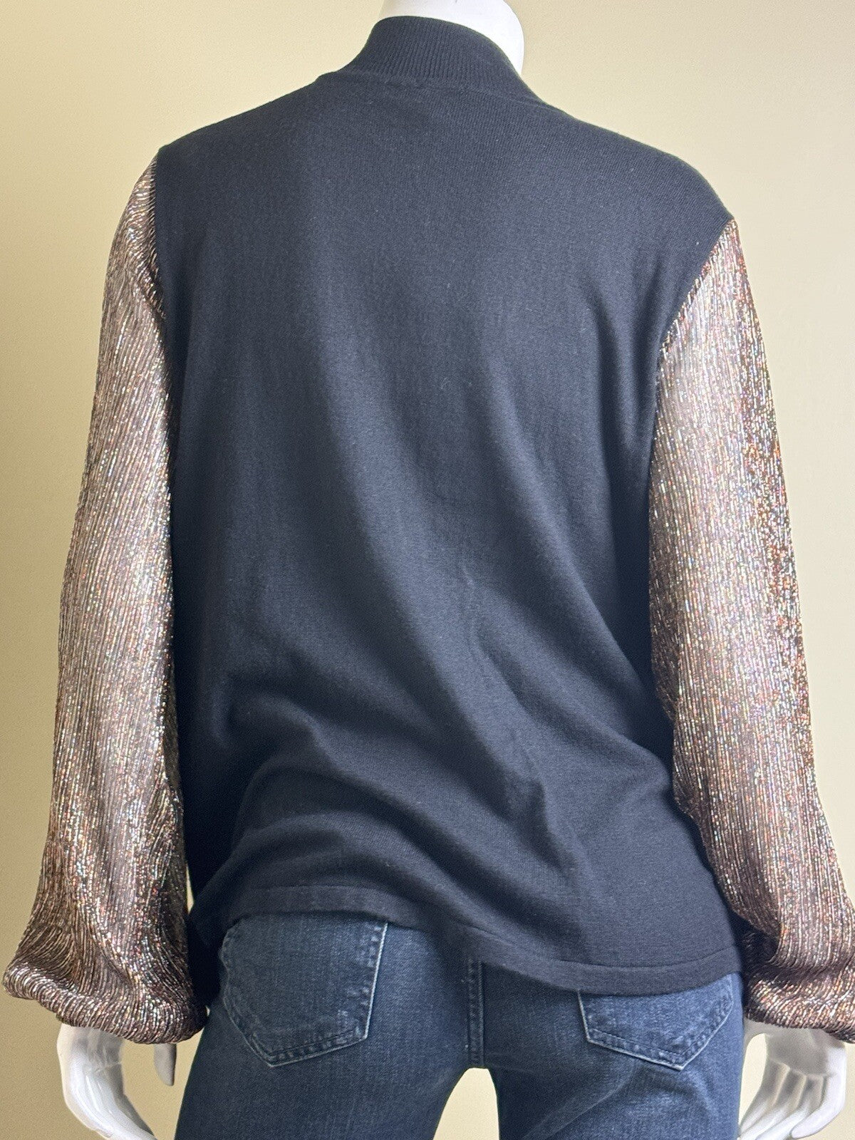 Anne Klein Womens Long Sleeves Sweater Black Size XL. (B.94)