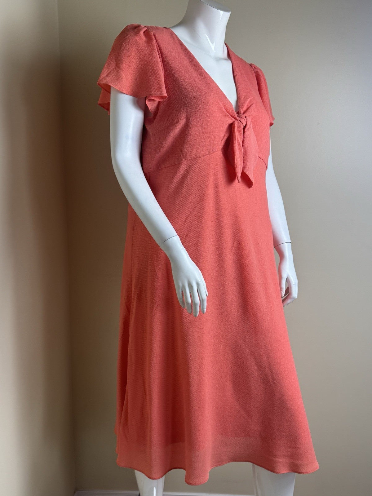 $35 BCBG Paris Women's Ruffle Long Orange Dress Size 2XL     (B.177)