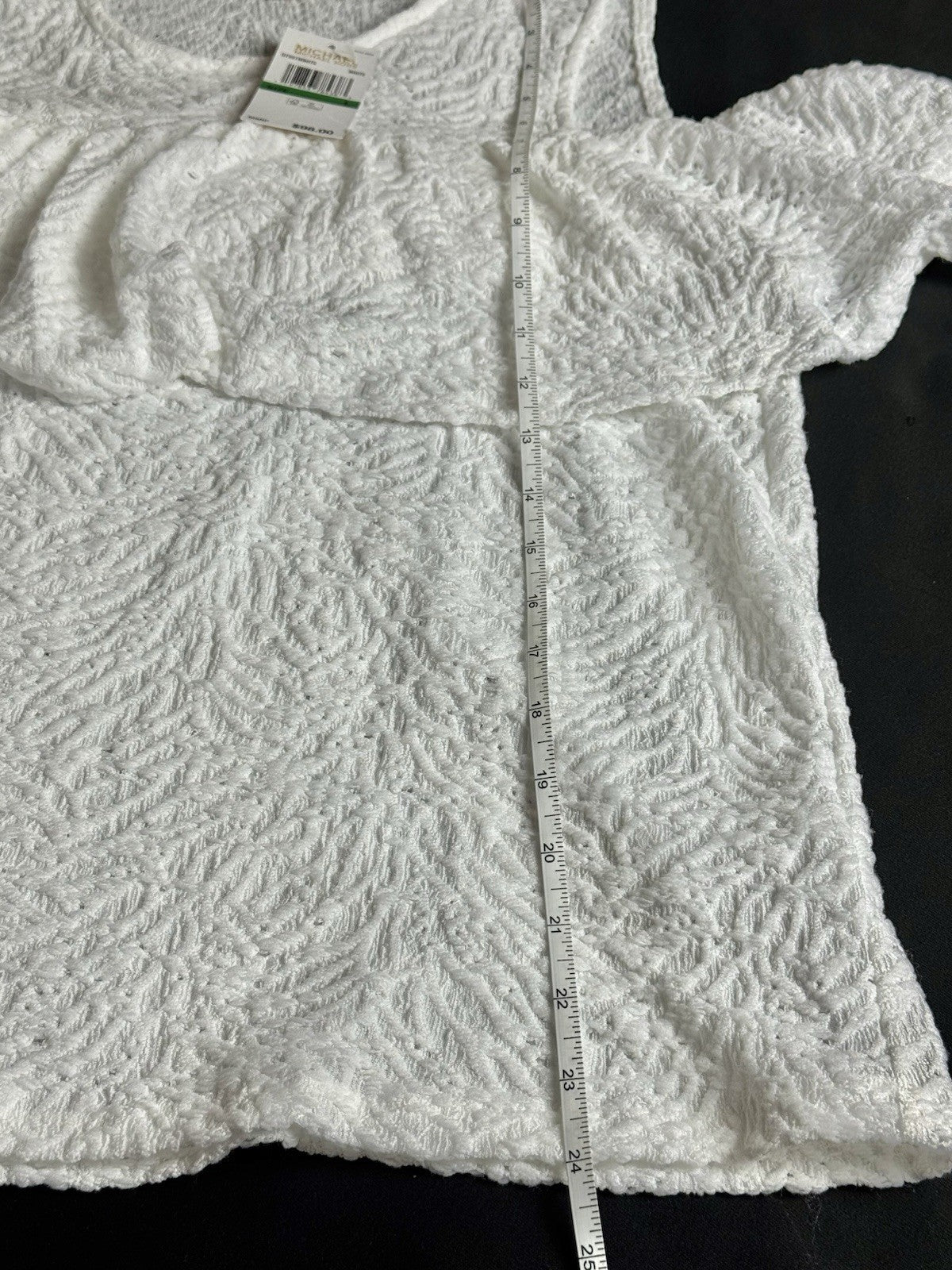 $98 Michael Kors Women’s White Off The Shoulders Blouse Sz L.     (B.181)
