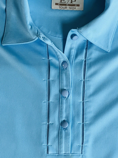E.P Pro Tour Tech Women's Golf Polo Shirt Blue Sz S (16)