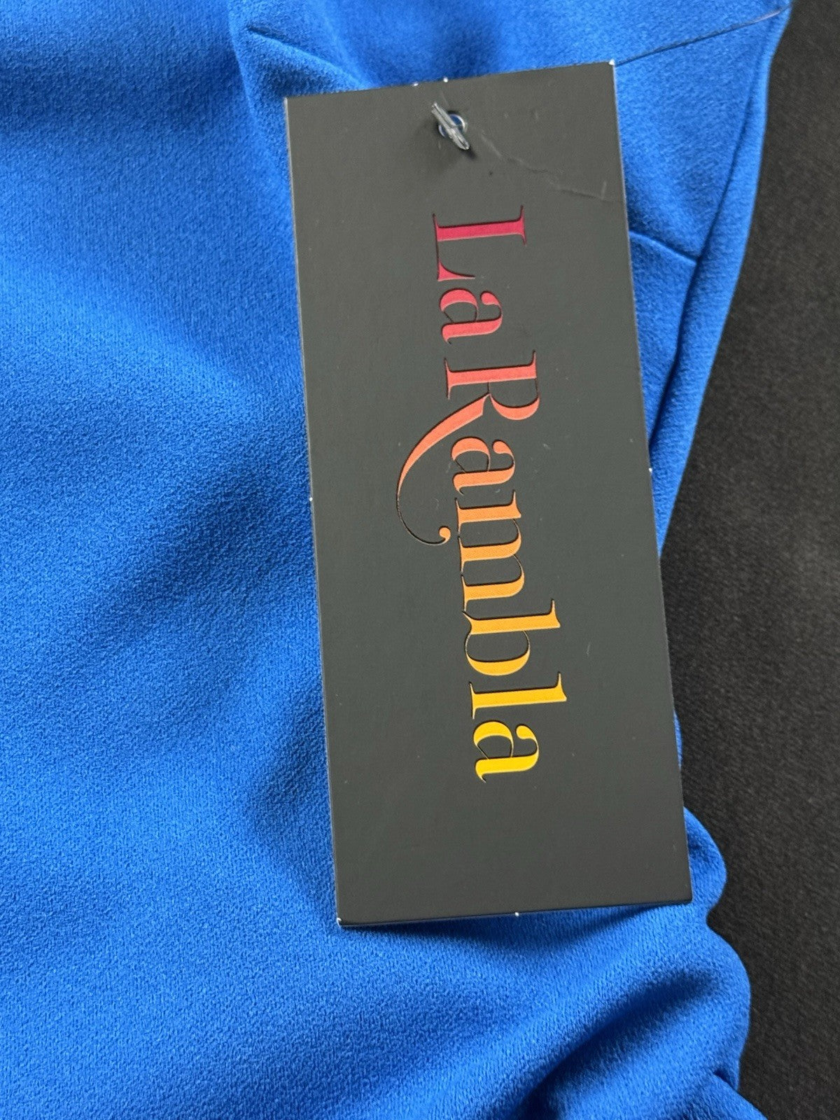 LA RAMBLA Goldtone Chains Blouse Size XS XSmall Stretch Black Women's Blouse NWT