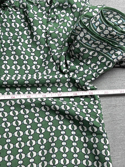 $78 Max Studio Womens Top Sz M Blouse Shirt White Green (B.01)