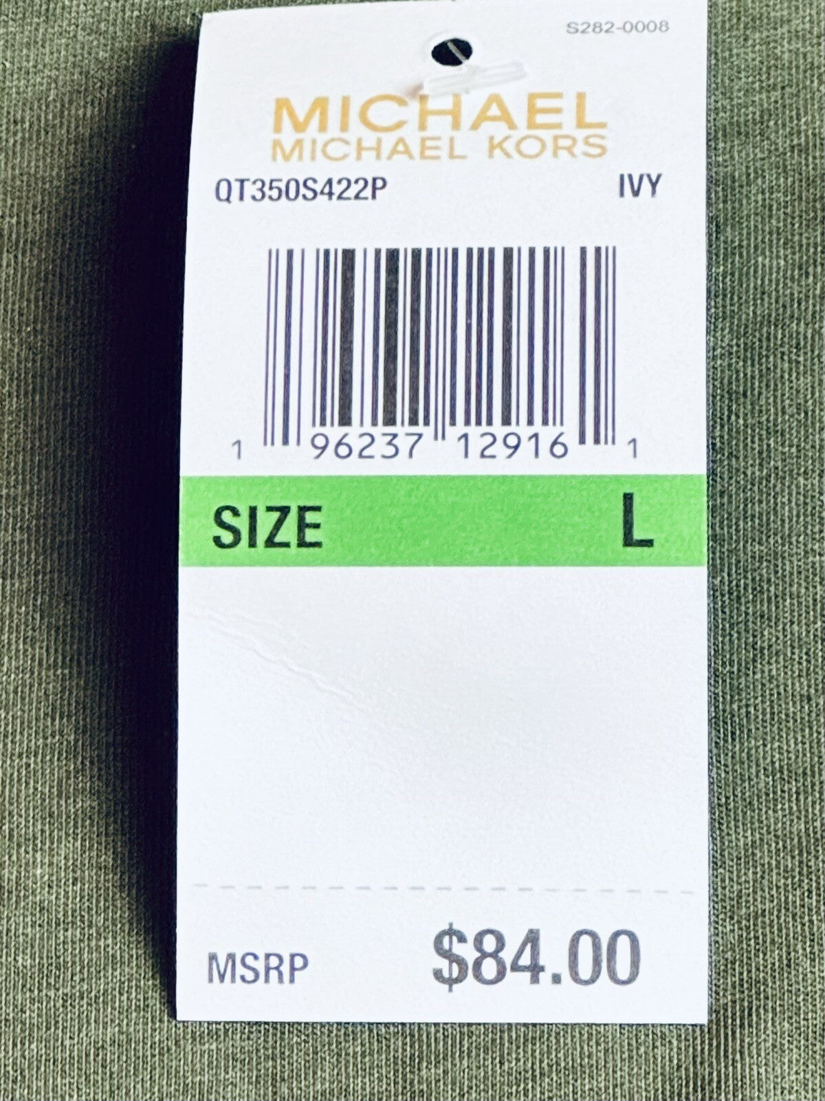 $84 Michael Kors Women’s Top Green Blouse Sz L.  (B.75)