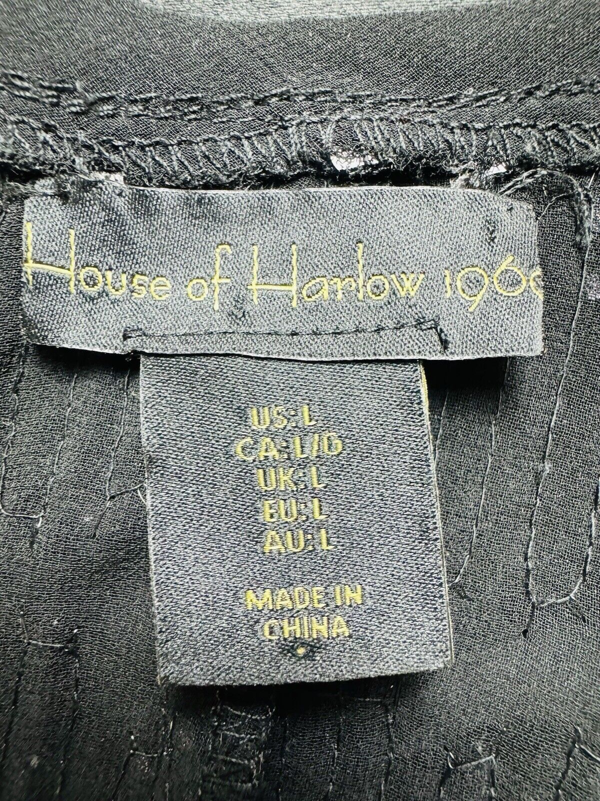 House of Harlow 1960 Tank Top Size L Sequined Black  (B.84)