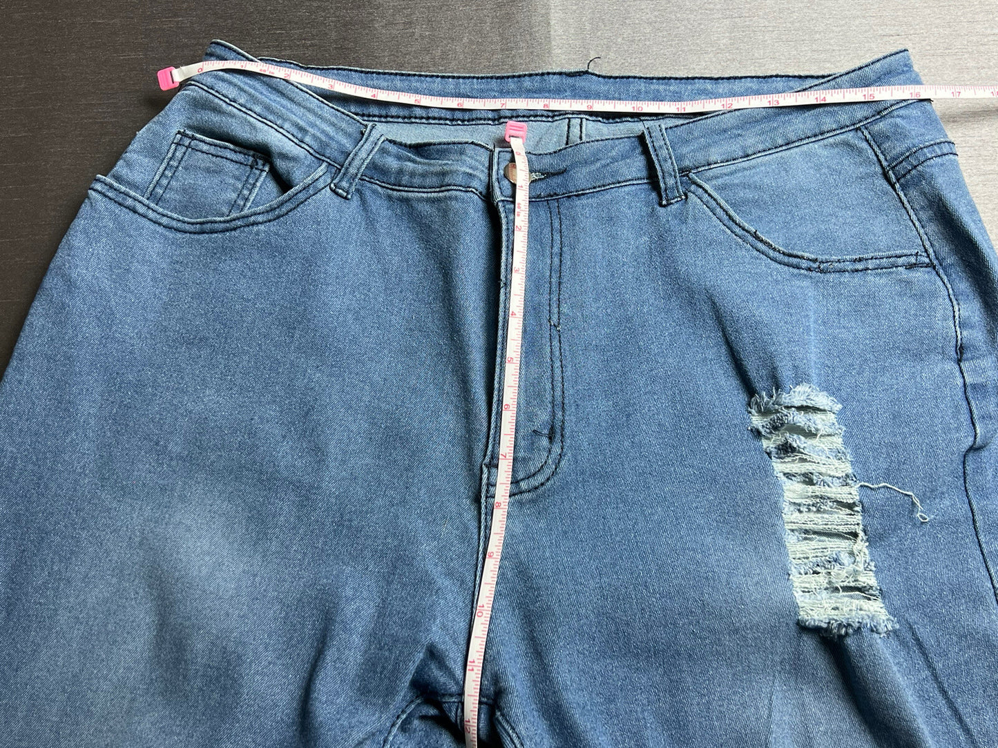 JEANS Women's Stretch Denim Jeans Fringe Hem Size XL