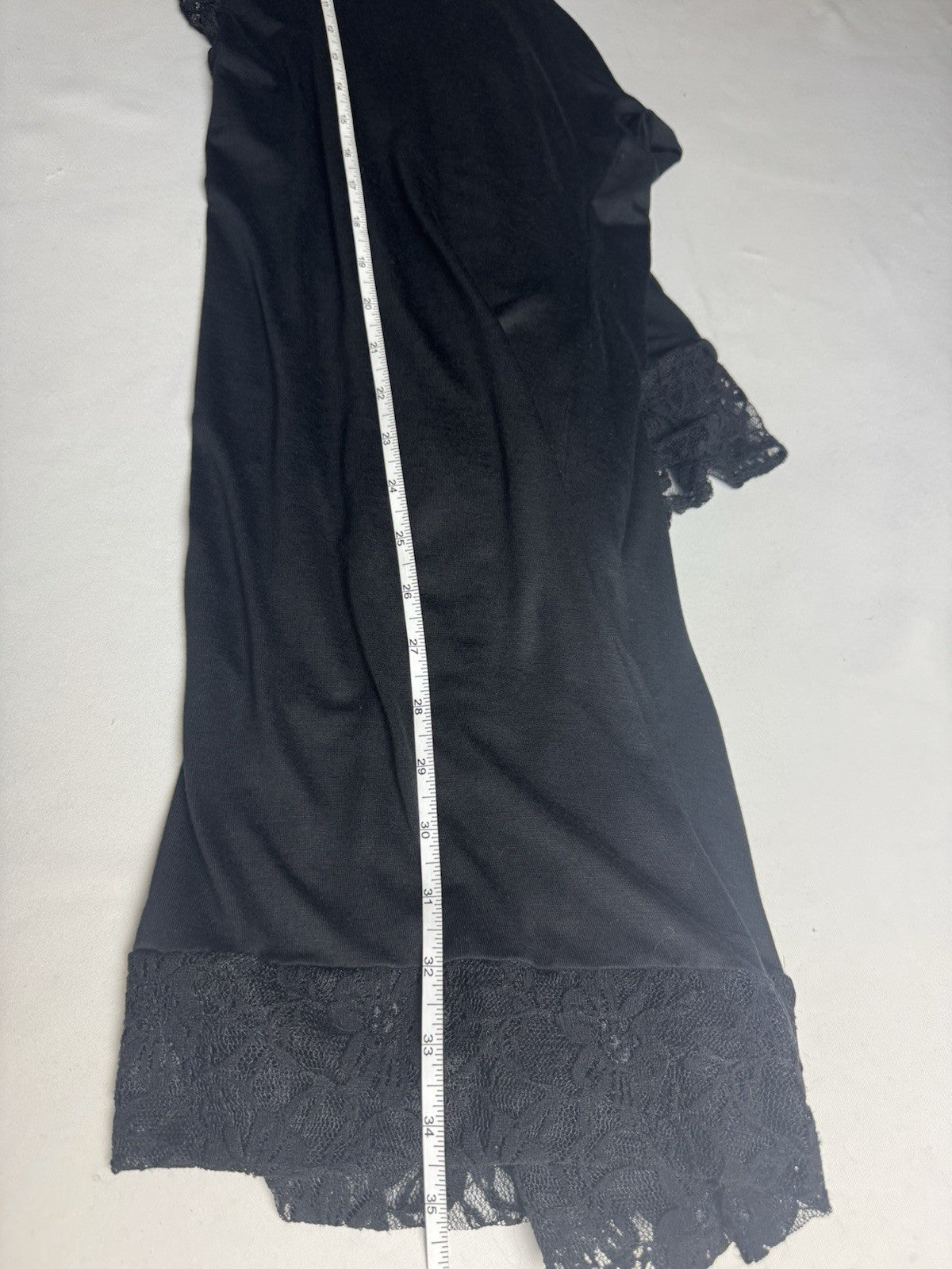 Rhonda Shear Draped Open Front Cardigan Size S Black Lace Long Sleeve.   (B.111)