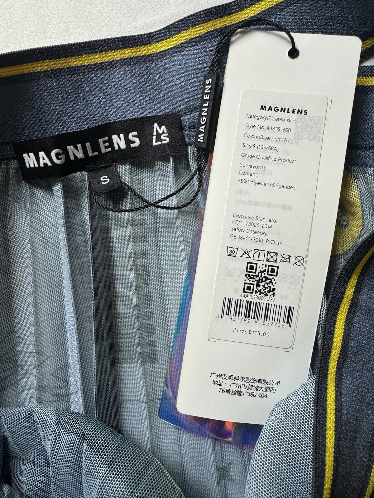 $115 Magnlens Pleated Skirt Long Sz S. (B.124)