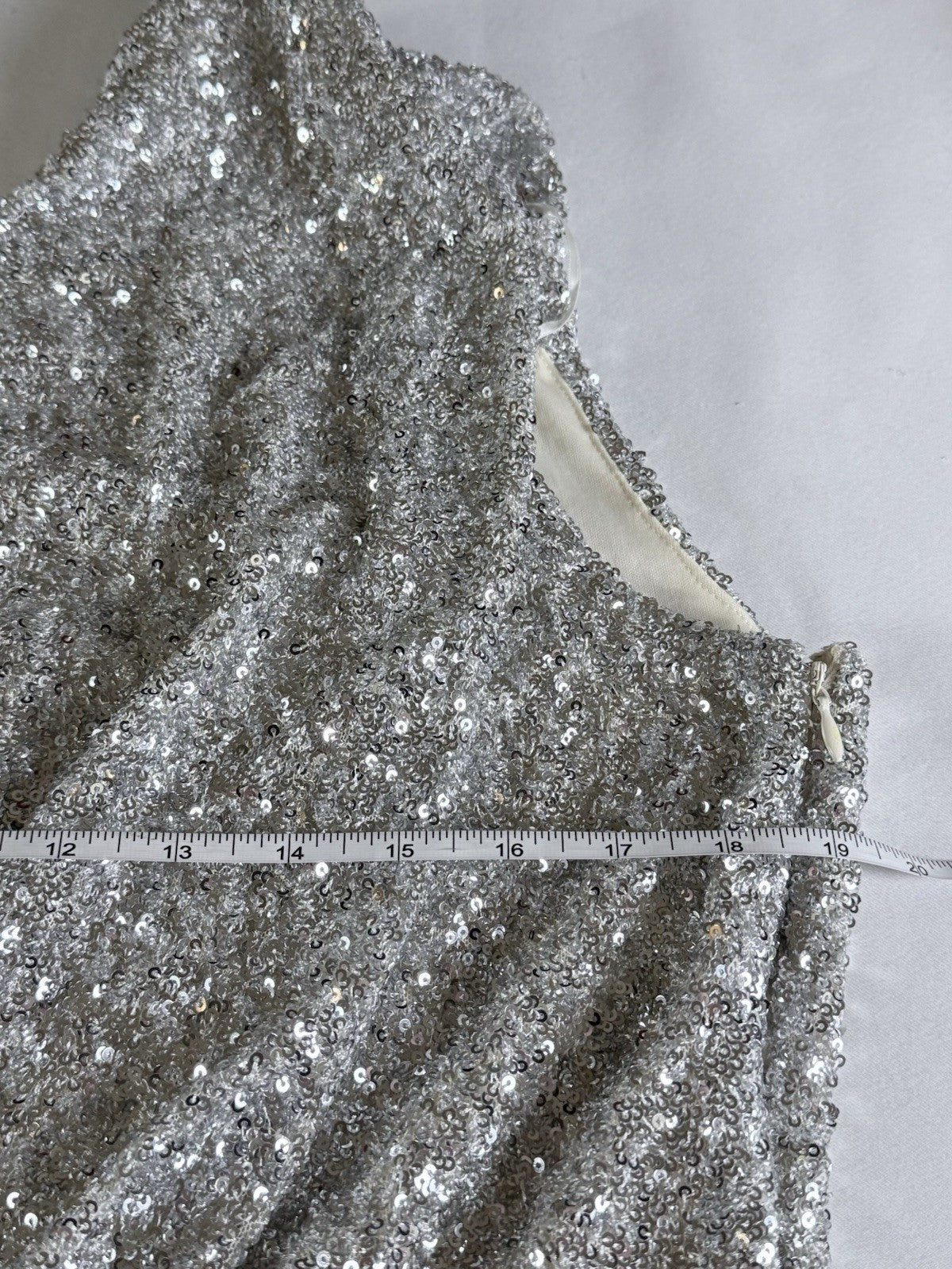 Layered With Love One Sleeve Sequined Dress Sz L.    (B.194)