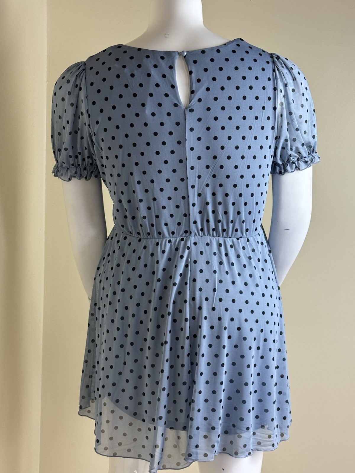 Inspired Hearts Women’s Blue Black Polka Dots Dress Sz XL.  (B.177)