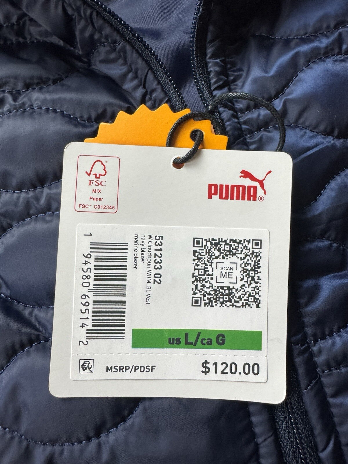 $120 Puma Women’s Golf Navy Blazer Vest Sz L    (B.95)