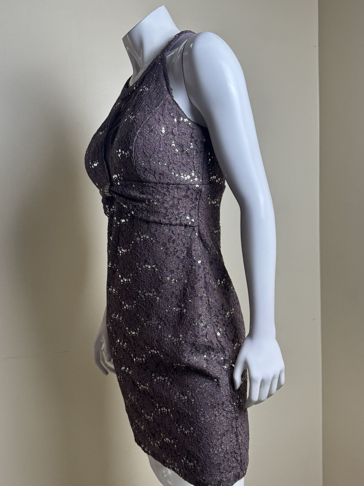 NW Nightway Women's Sequined Lace Cocktail Dress Sz 6     (B.96)
