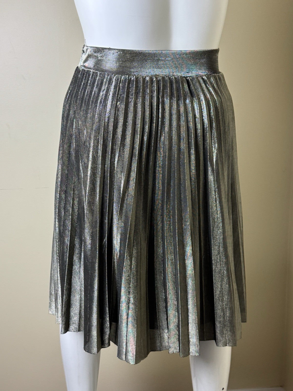 Metro Wear women’s metallic gold black pleated skirt Sz XL.    (B.159)