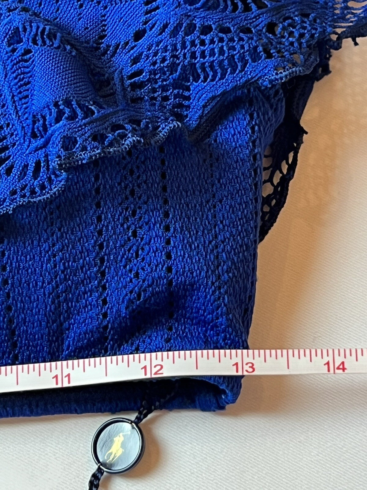 $88 POLO RALPH LAUREN SWIM Bikini TOP CROCHET RUFFLE SIZE M    (B.01)