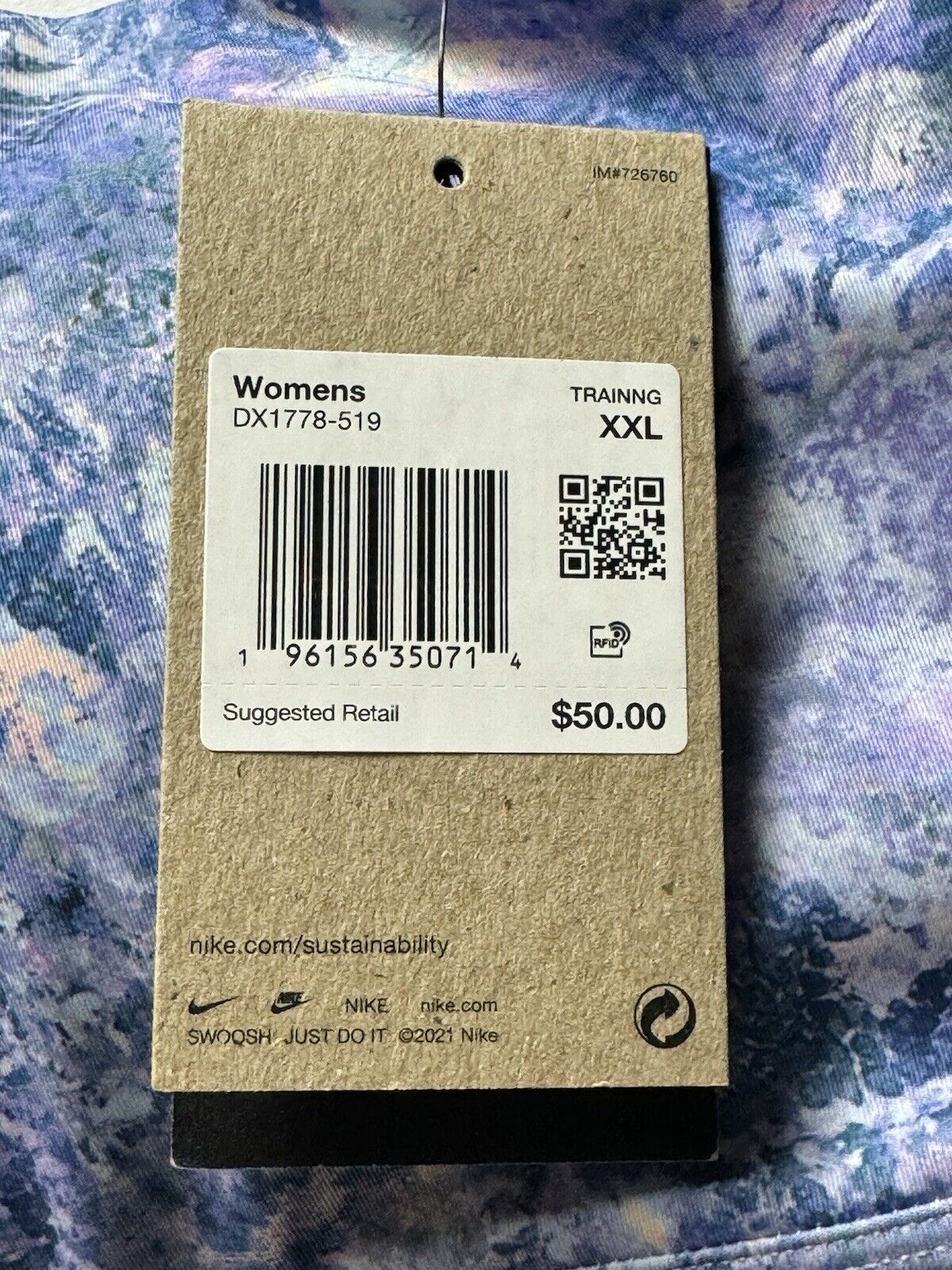 $50 Nike Swoosh Wrap Medium-Support Padded Bra Women's Size 2XL   (B.58)