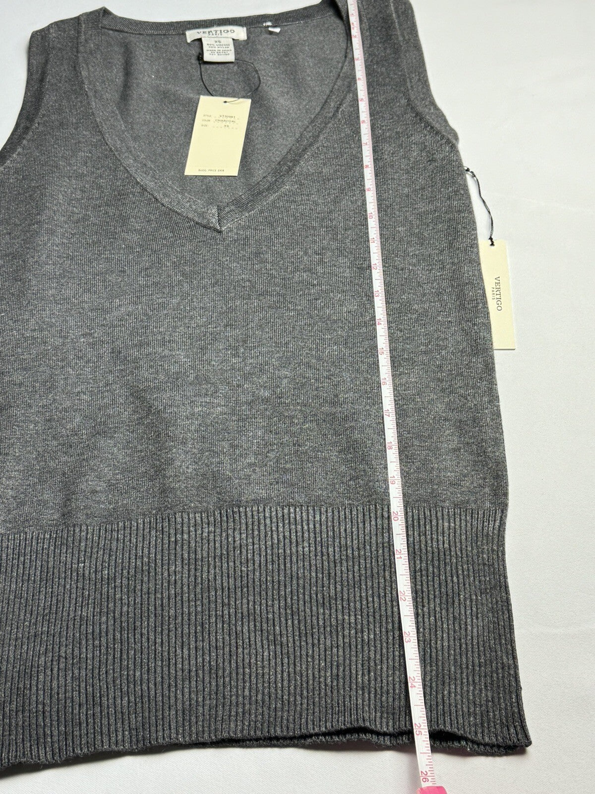$230 Vertigo Paris Women’s Charcoal Gray Vest Size XS. (B.59)