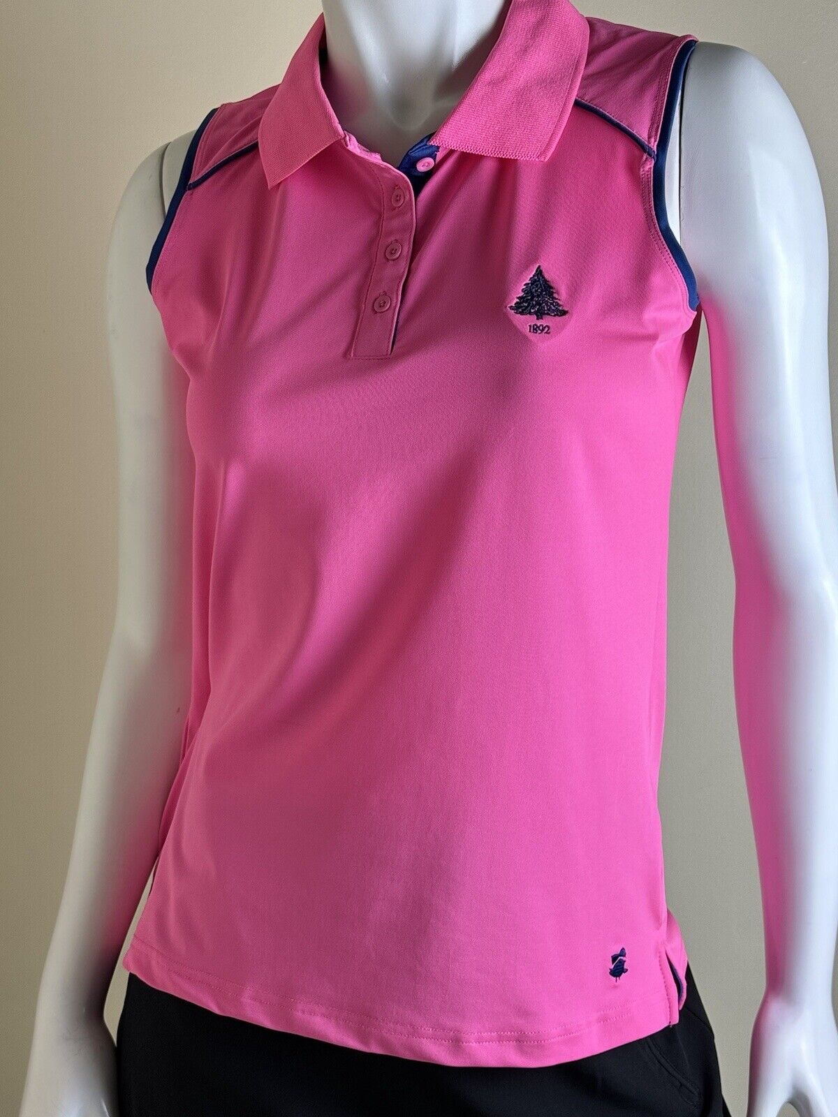 Birdies and Bows Women’s Shirt Pink Golf Performance Polo Top Sz M  (78)