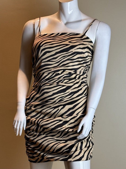 Forever 21 Women’s Zebra Dress Sz 0X Stretch   (50)