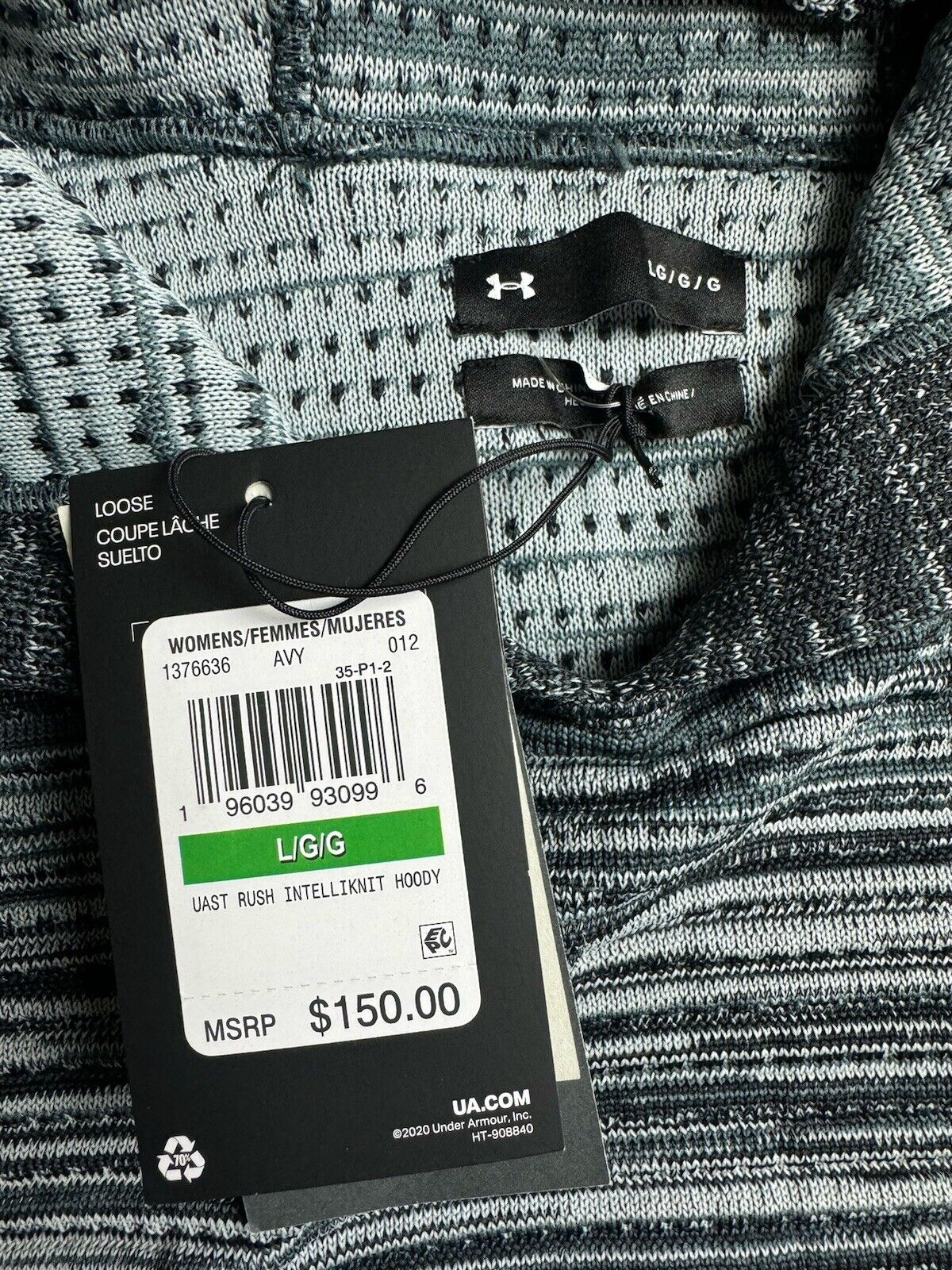 $150 Under Armour Women’s Hooded Sweater Size L.      (B.105)