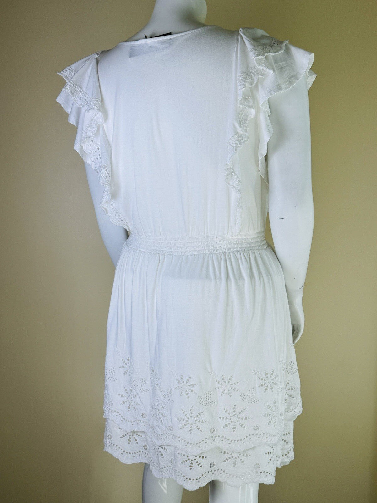 Ralph Lauren Women’s Cotton Size 16 Dress White Elastic Waist. (51)