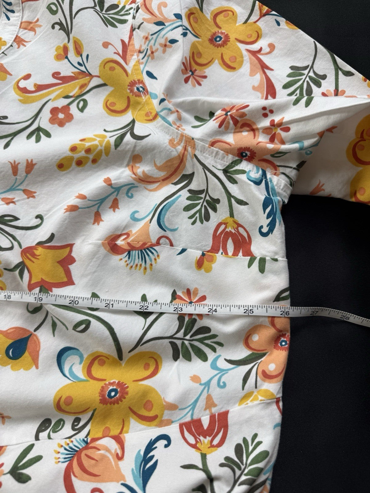 Croft & Barrow White Multi Floral Cotton Dress Sz 2X. (B.169/1)