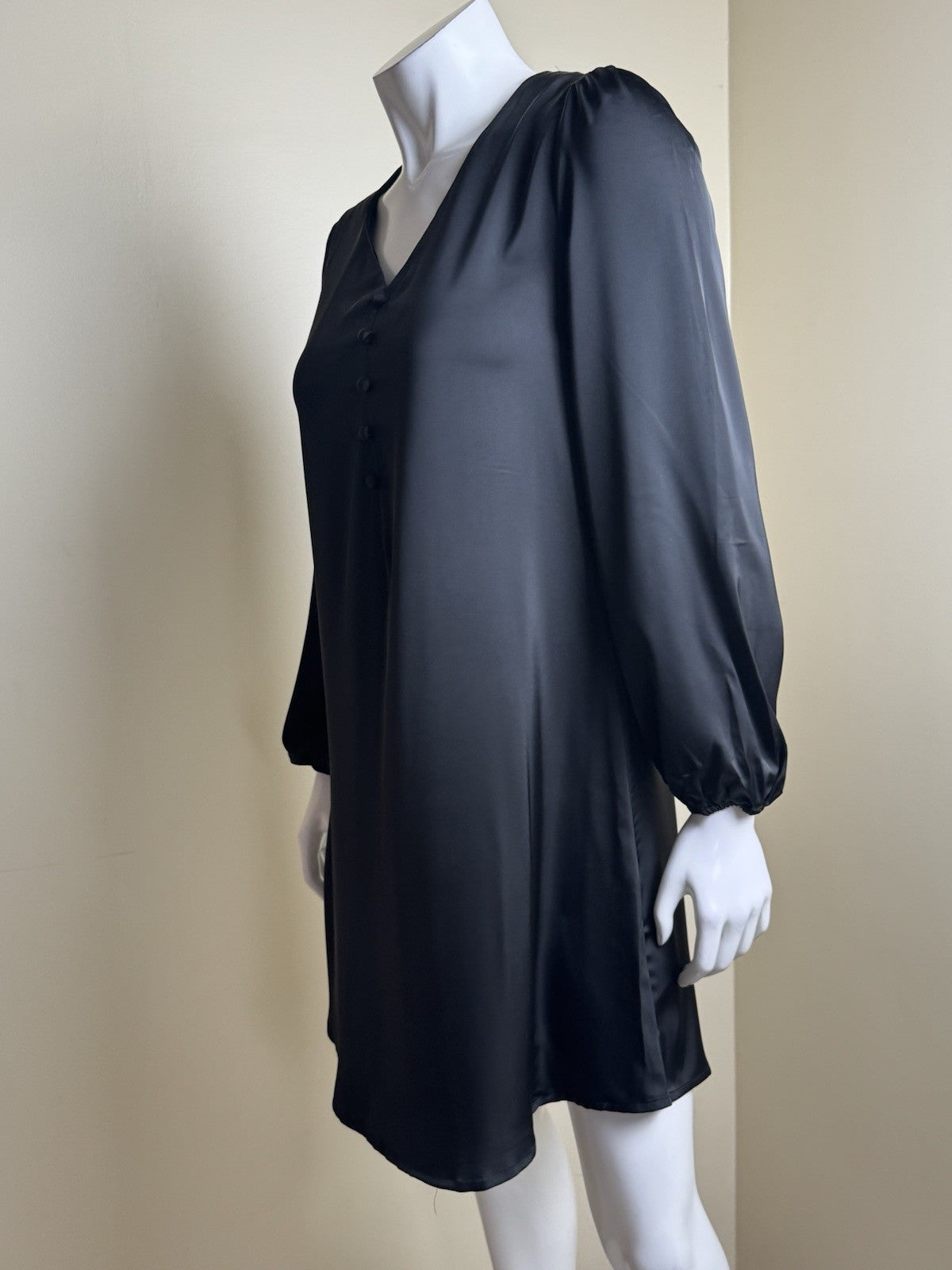 PRETTYGARDEN Women’s Black Satin Dress Sz.S        (B.177)