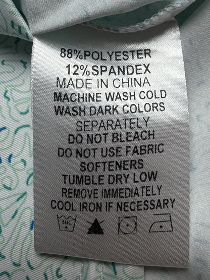 2 Putt composition and care label showing 88% polyester and 12% spandex