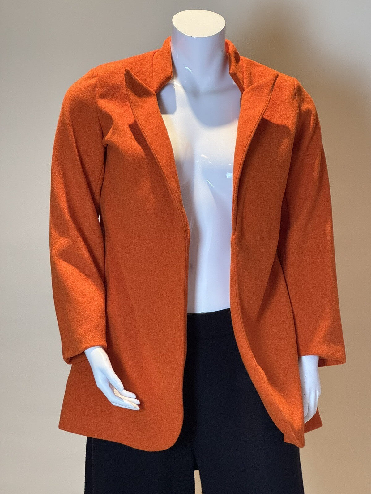 Omoone Women's Cardigan Coat Long Sleeve Size L Orange     ((64)