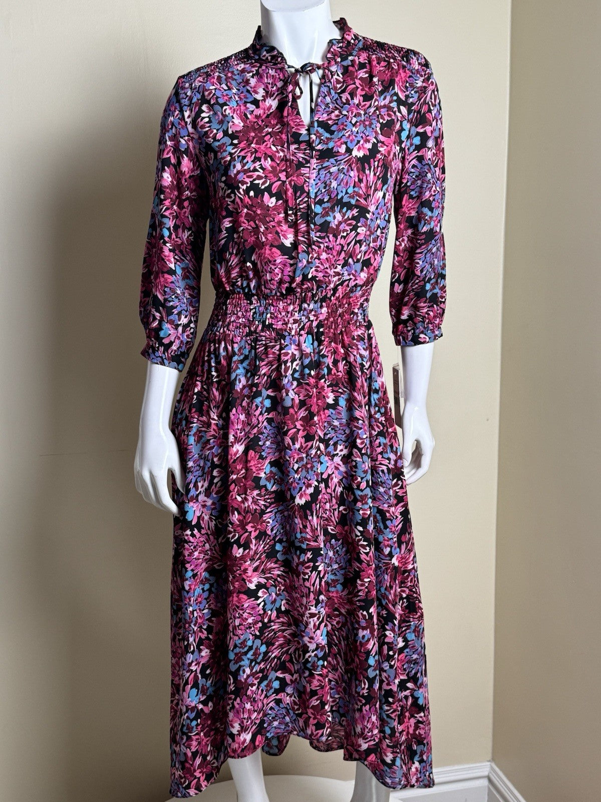 $138 NANETTE LEPORE Floral Maxi Long Dress Sz 2      (B.096)