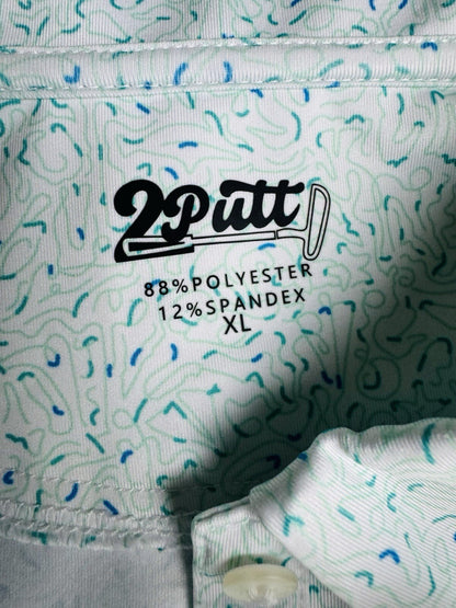 2 Putt printed neck label showing XL and 88% polyester, 12% spandex