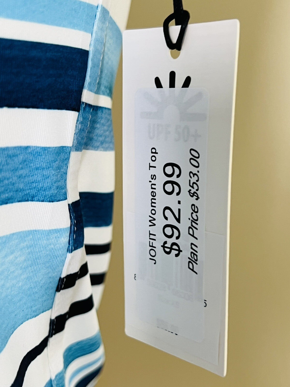 JOFIT Women's Golf Polo Shirt/Top Size XS White Blue Stripes         (18)