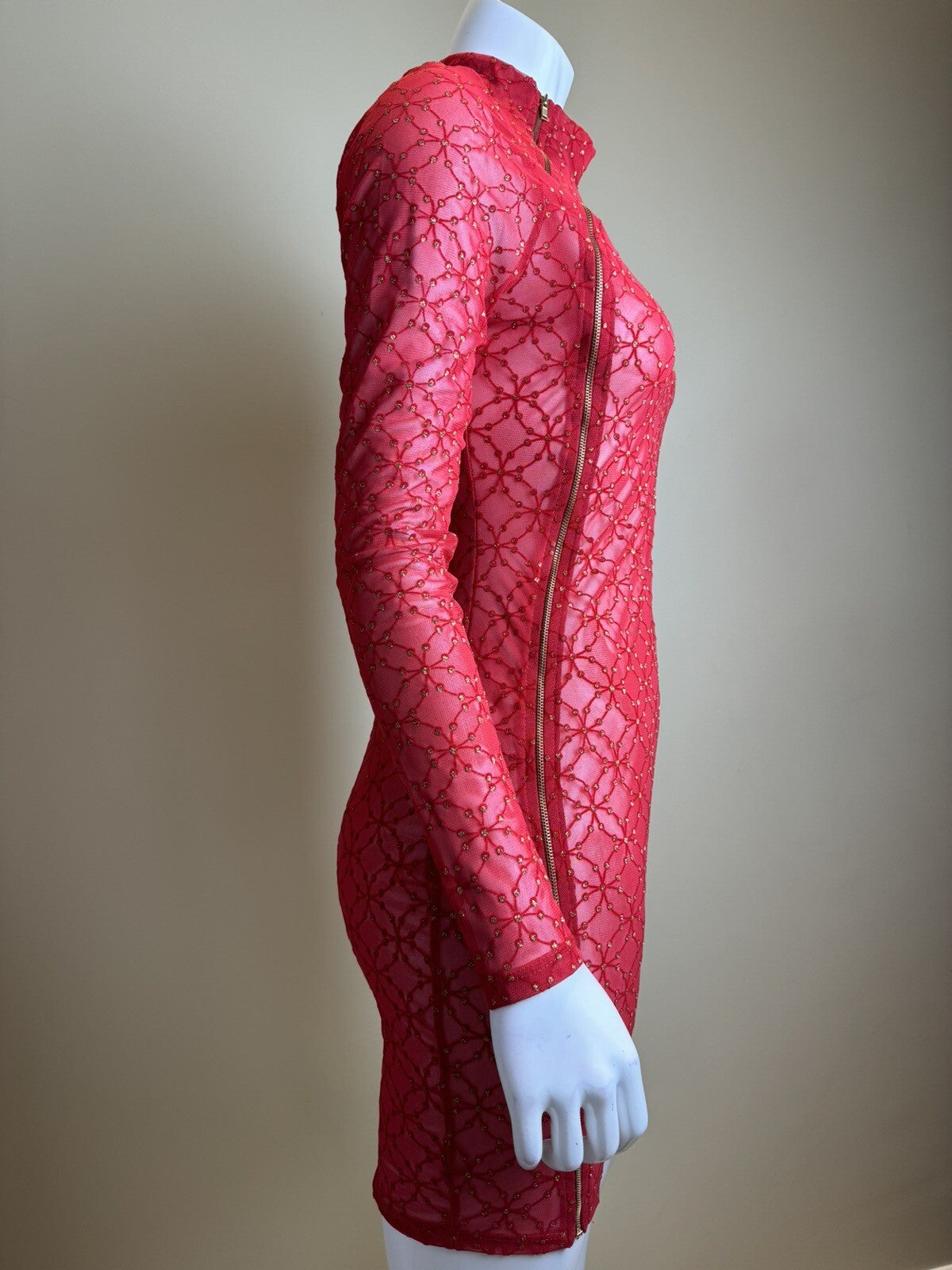 j.our Women’s Mesh Red Long Sleeve Dress Sz L (71)