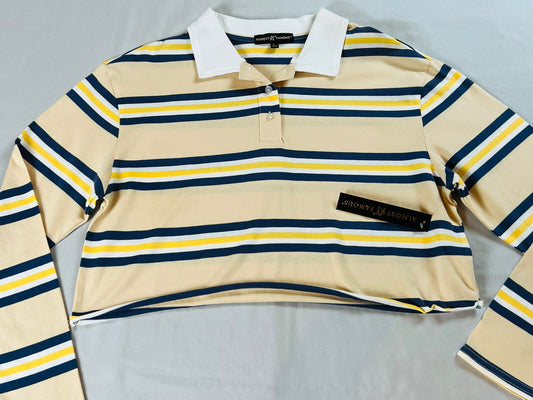 Almost Famous Women’s Long Sleeve Shirt Sz L Stripes Multicolor