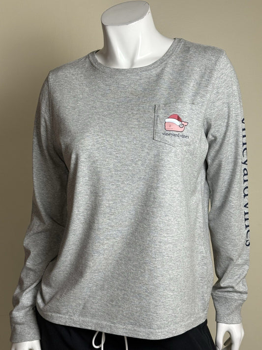 $Vineyard Vines Women’s Santa Whale Sweatshirt Sz S.     (B.194)