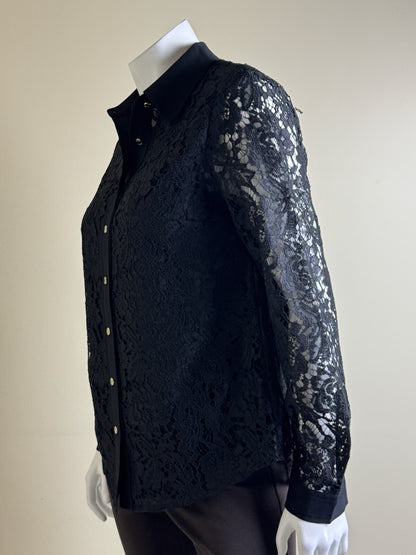 $89 Anne Klein Women’s Lace Long Sleeve Shirt Sz S.   (B.141)