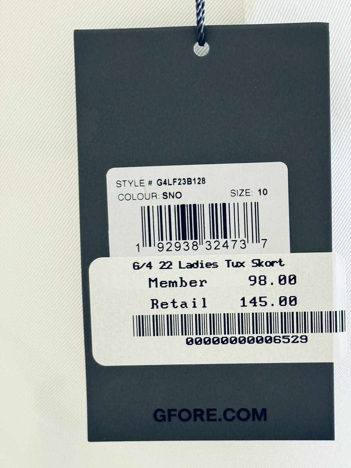 $145 G/FORE  Women’s White Golf Tennis Skirt Skort Sz 10. (B.48)
