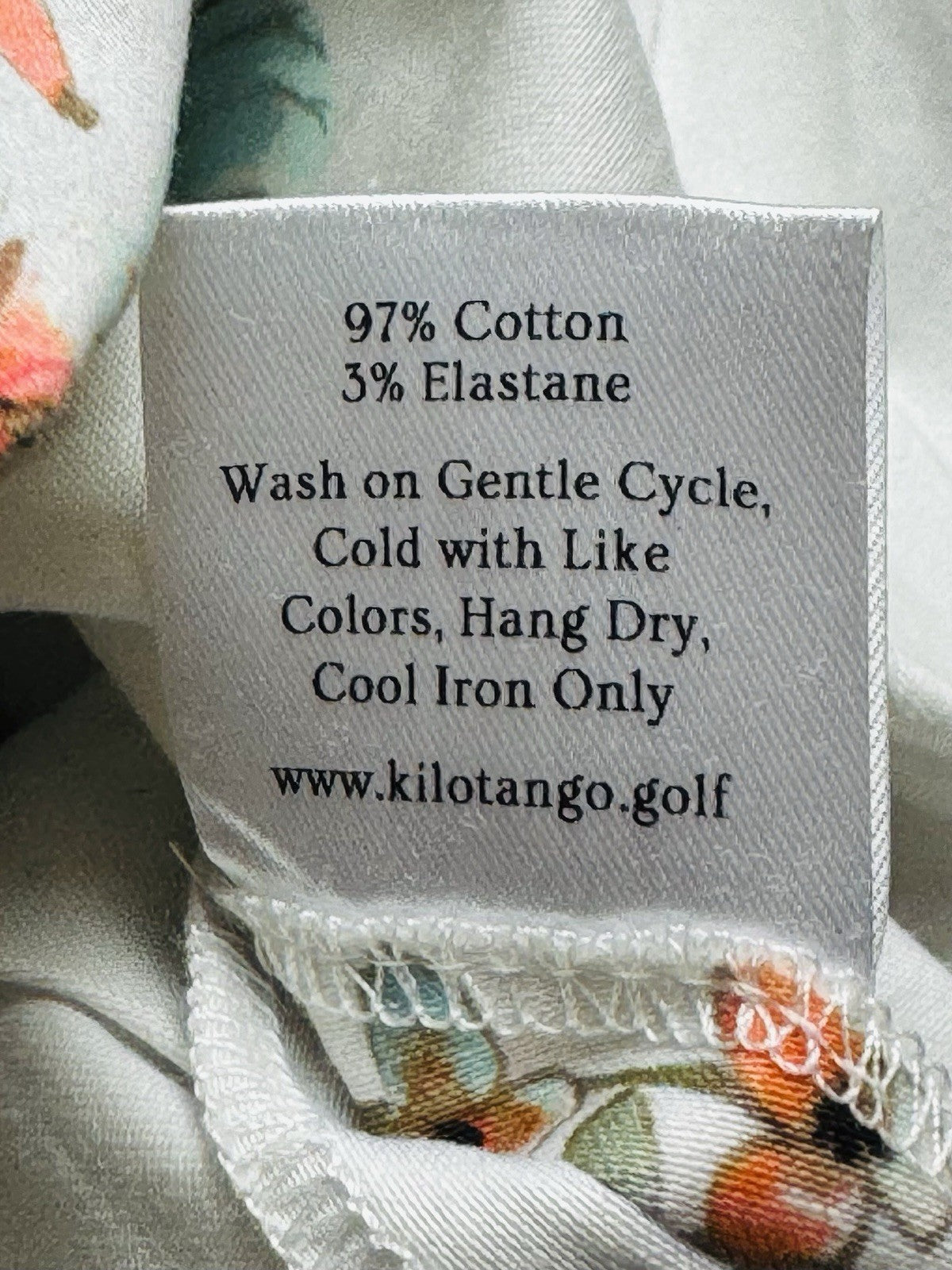 $130 Kilo Tango Women’s Golf Polo Shirt Ivory Floral Sleeveless Sz M   (B.180)
