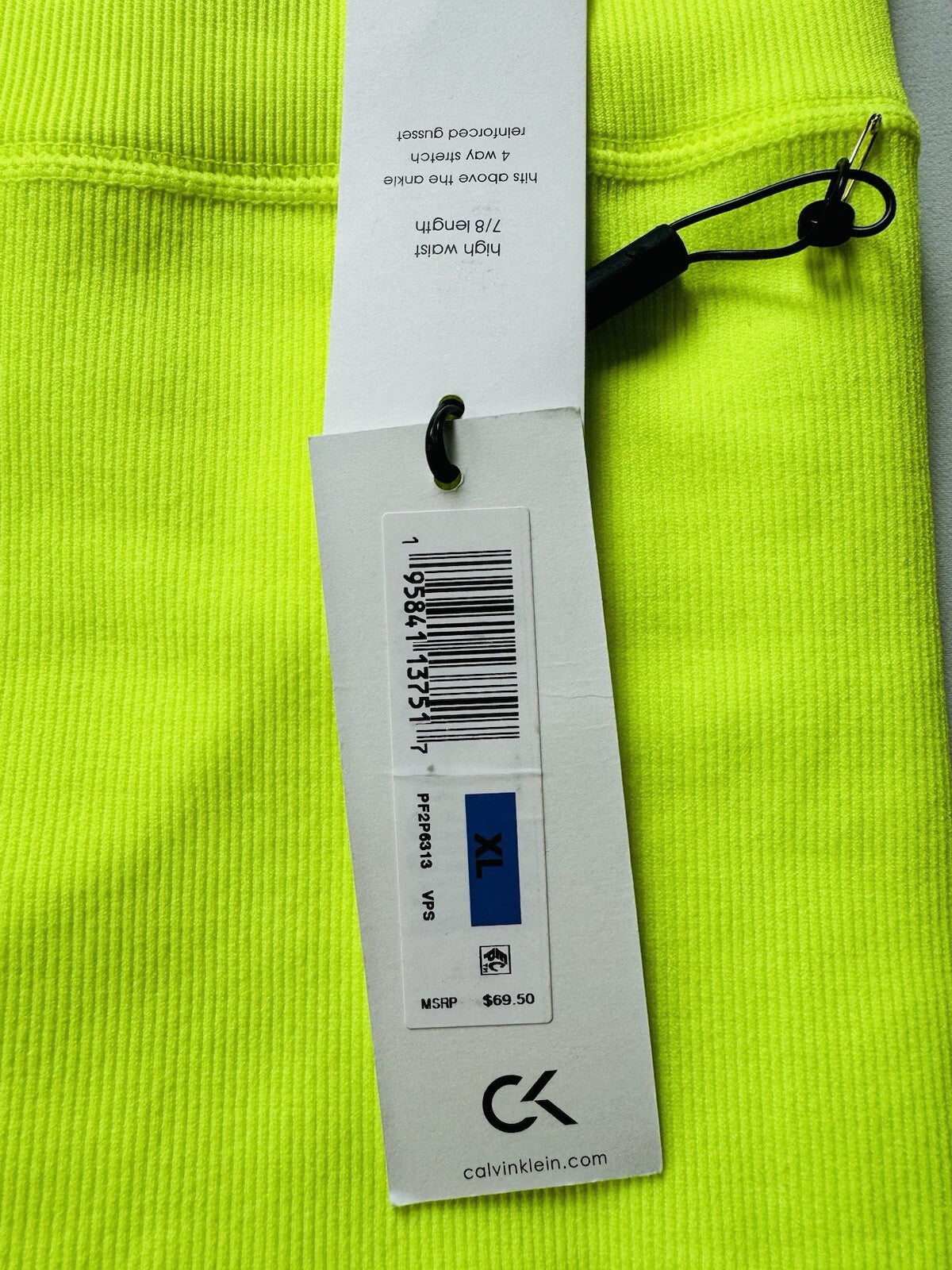 $69 Calvin Klein Performance Women’s Neon Leggings Sz XL.     (B.169)