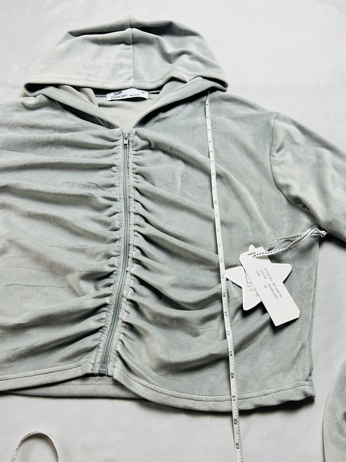 Roma Concept Women’s Hoodie Sweater Sz 2X Gray