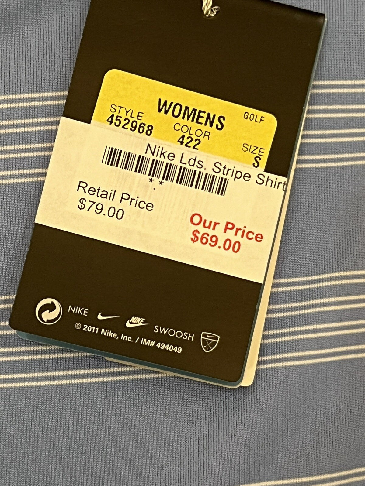 NIKEGOLF Women's Golf Polo Shirt Stripes Sz S       (B.16)