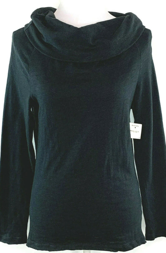 Banjara Women’s Sz XS Top Pullover Sweater Cotton Black Long Sleeve NWT