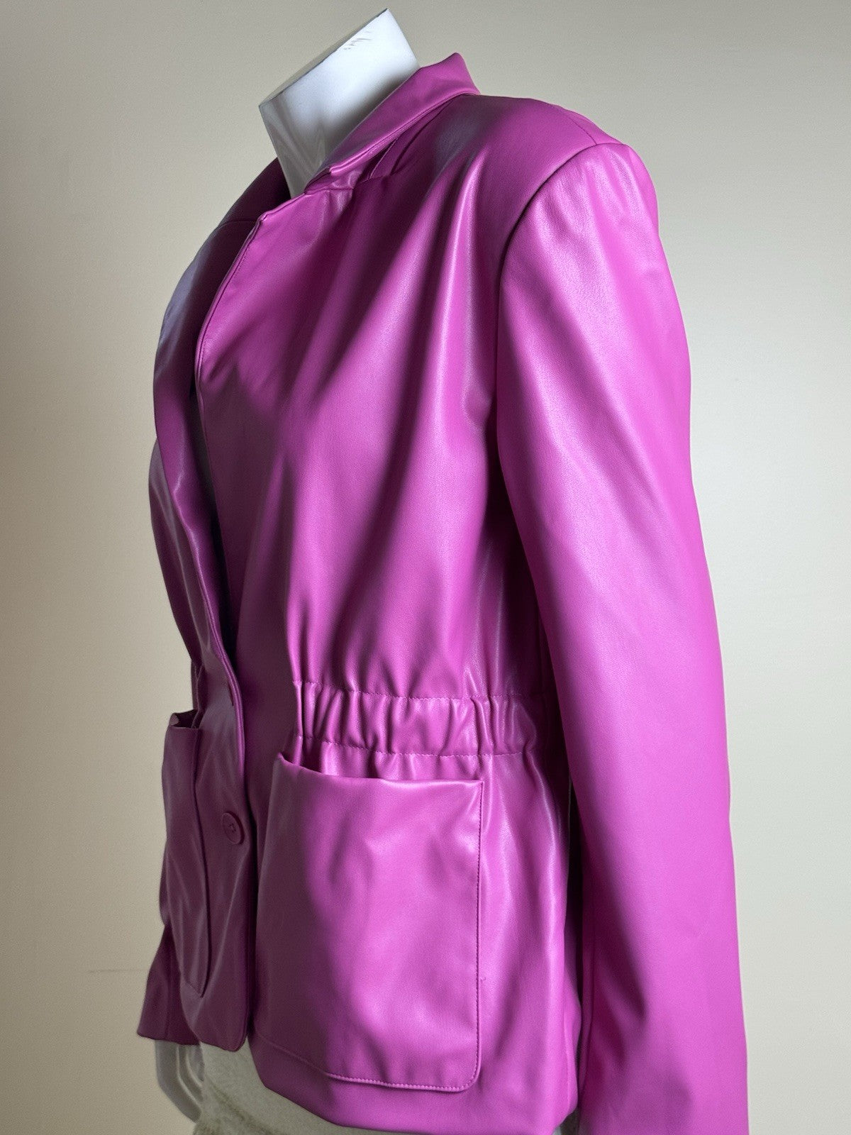 $99 STEVE MADDEN Faux-Leather Jacket Sz L.  (B.119)