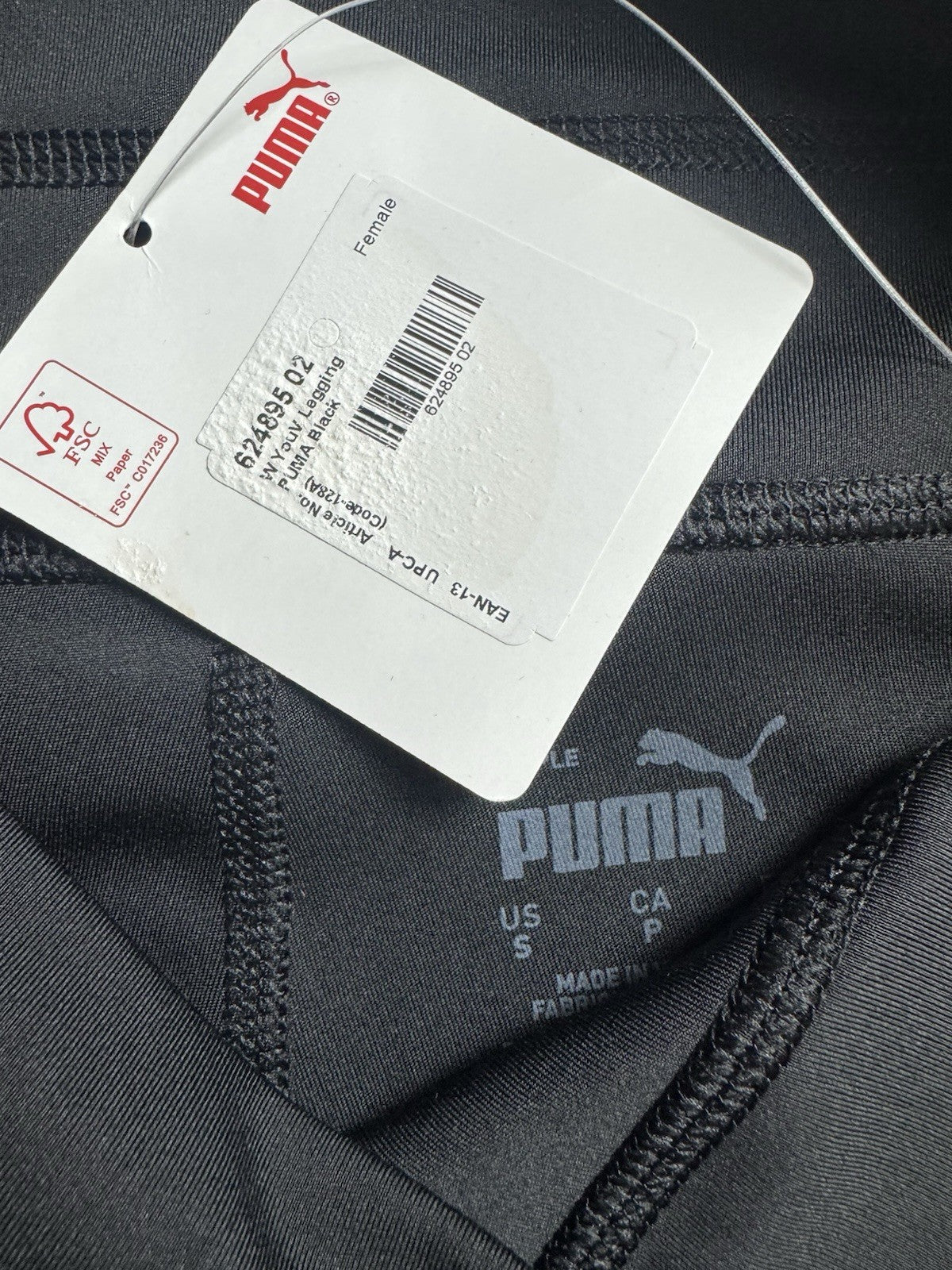 Puma Women’s Leggings Stretch Pockets Sz S.  (B.163)