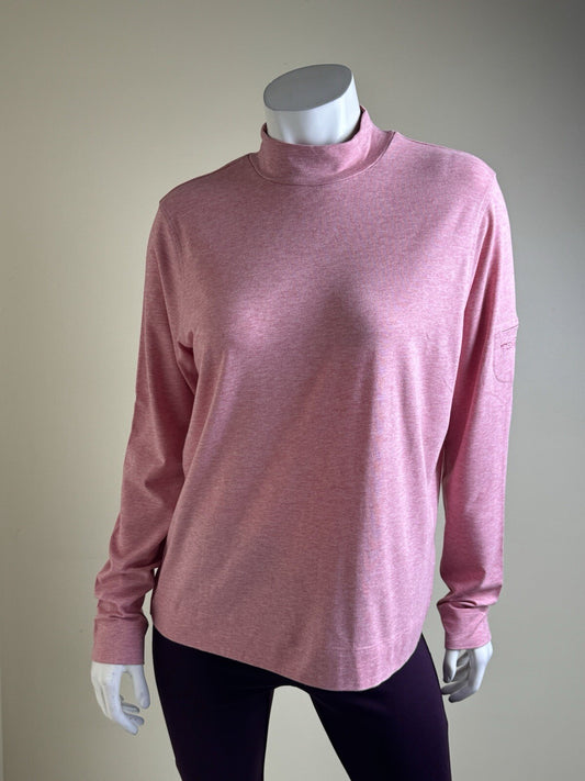 TEHAMA Women’s Rose Mock Neck Sweatshirt Sz L.  (B.96)