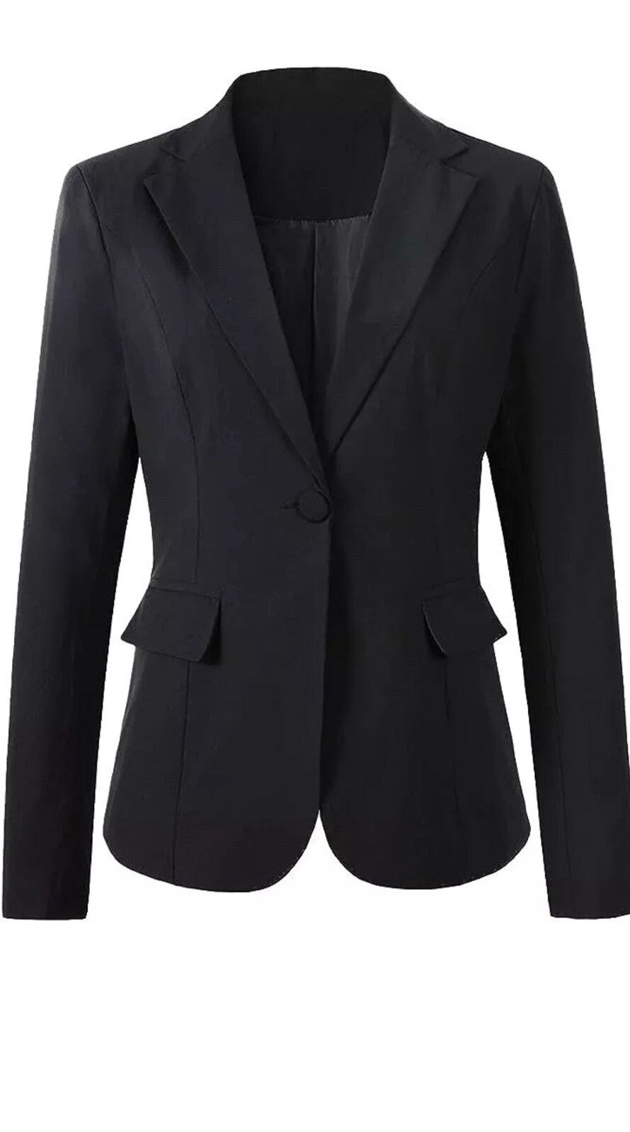 Beninos Womens One Button Blazer Black Size M.  (B.102)