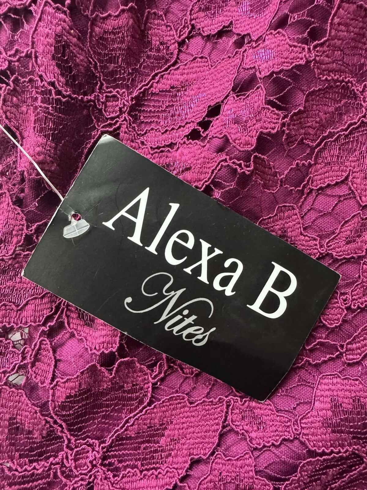Alexa B Nites Fuchsia Crochet Dress Size 10.  (B.132)